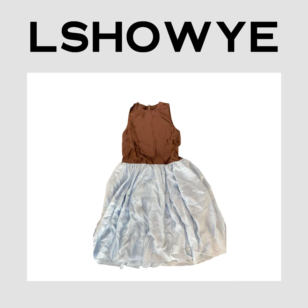 LSHOWYE｜醋酸丝无袖拼接连衣裙 TW-204Q