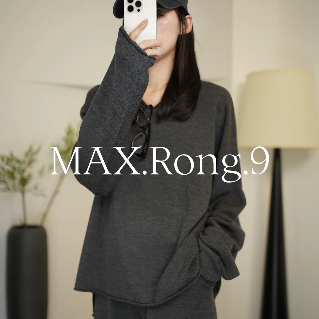 MAX.Rong.9【森里系】上衣 简约慵懒百搭圆领套头长袖
