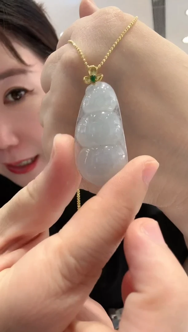 颈饰18K金镶嵌翡翠【27】多样性发一41*17.6*6.3