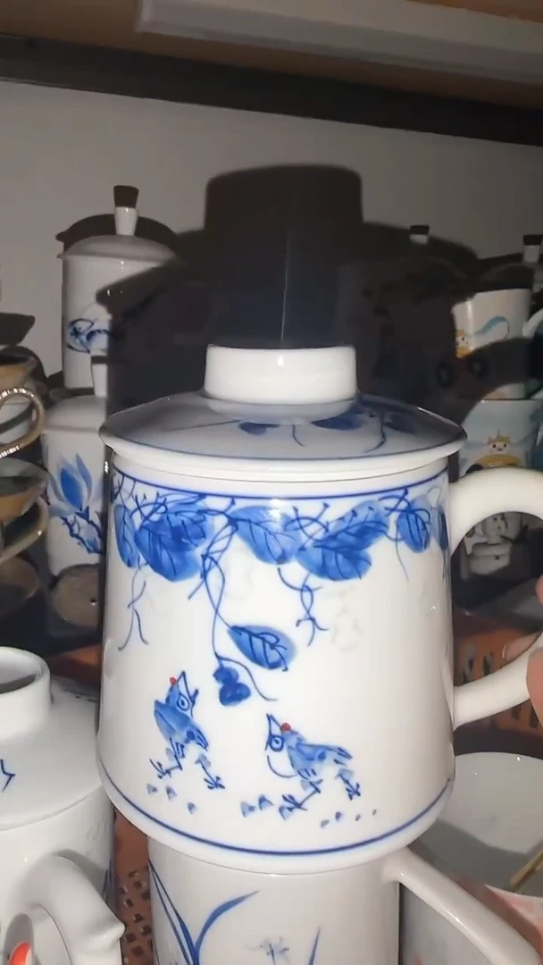 陶瓷景德镇高温瓷釉下彩青花瓷手绘