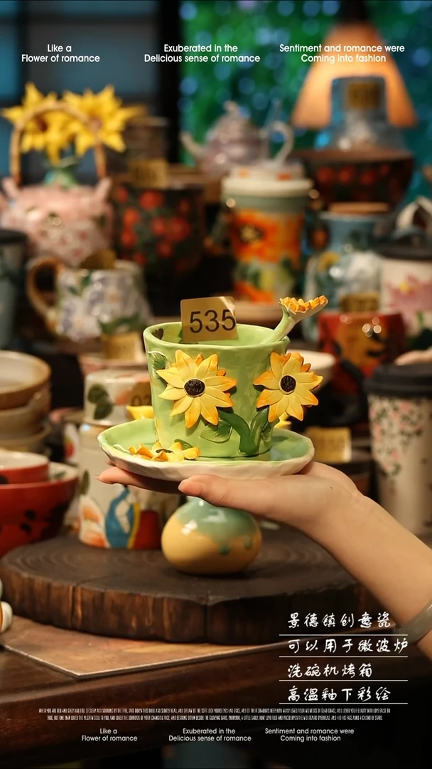 陶瓷景德镇高温釉下彩手工手绘款式