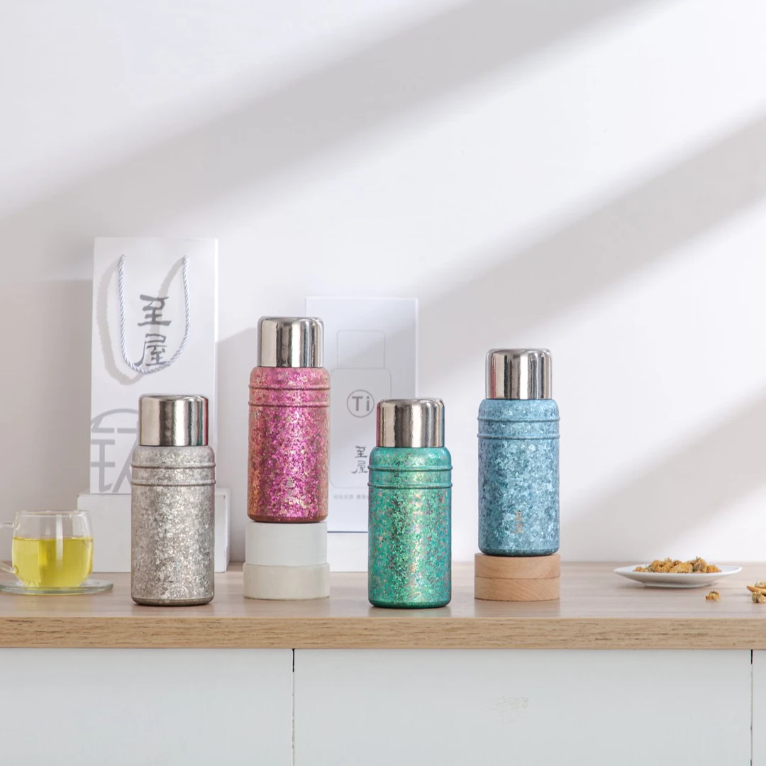 至屋时光钛运系列便携创意大冰花钛杯