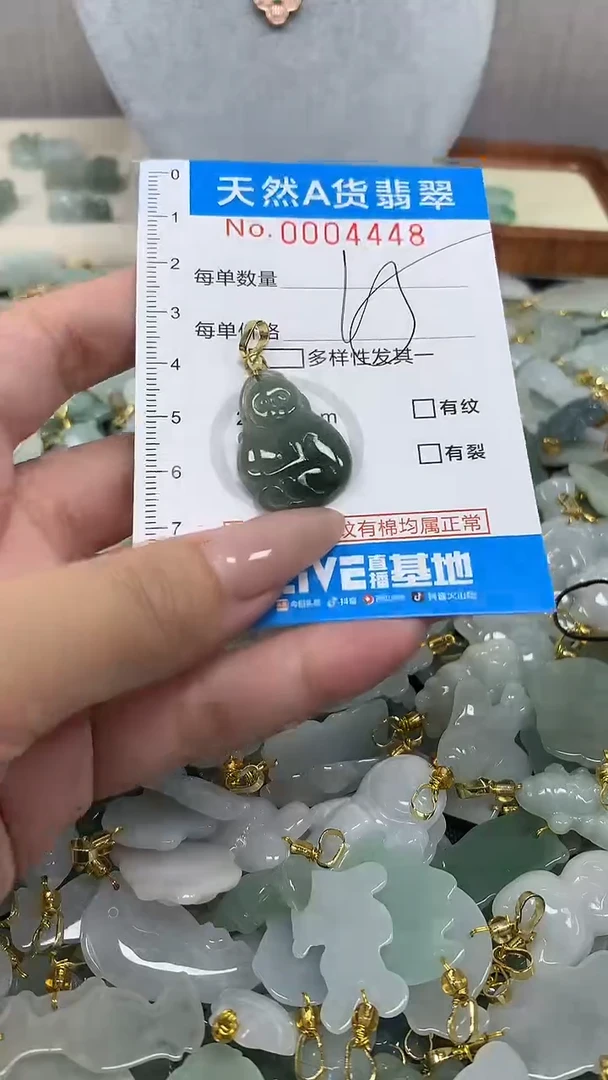 翡翠未镶嵌颈饰净货挂件-4448