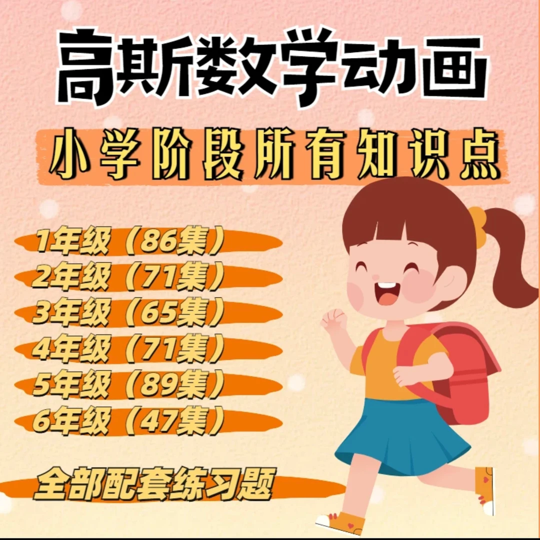 高斯数学动画1-6年级全套429课：告别枯燥的数学算法让孩子爱数学