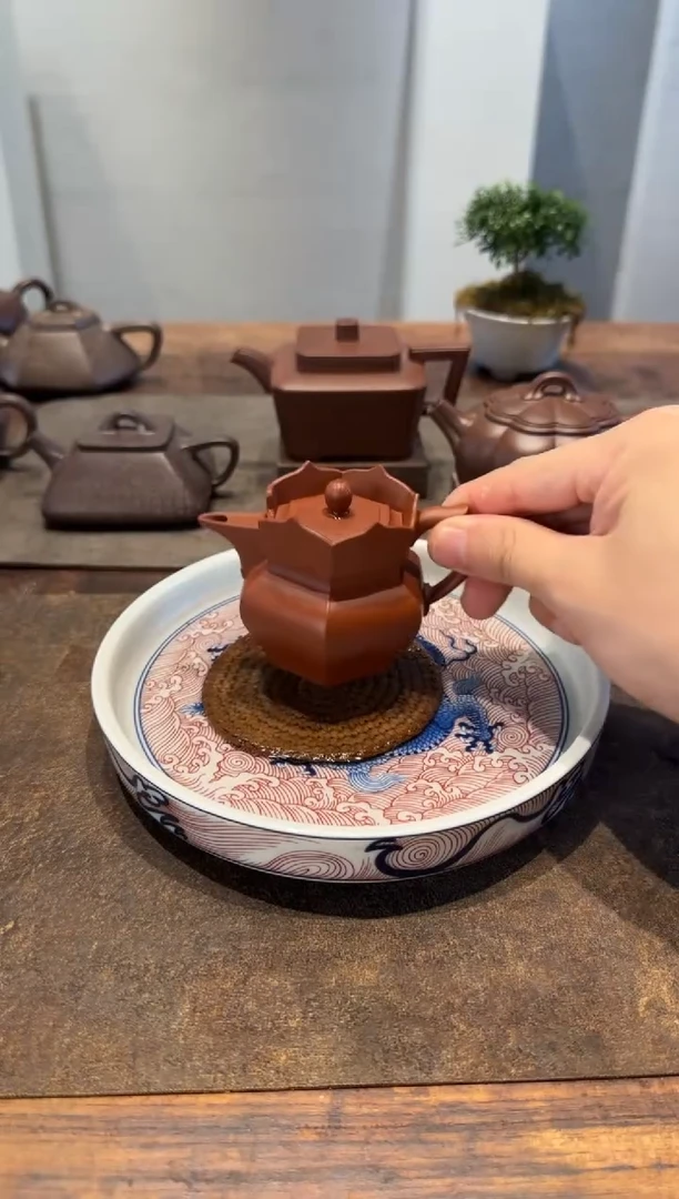 茶壶紫砂T**T紫砂壶朱泥小僧帽90cc