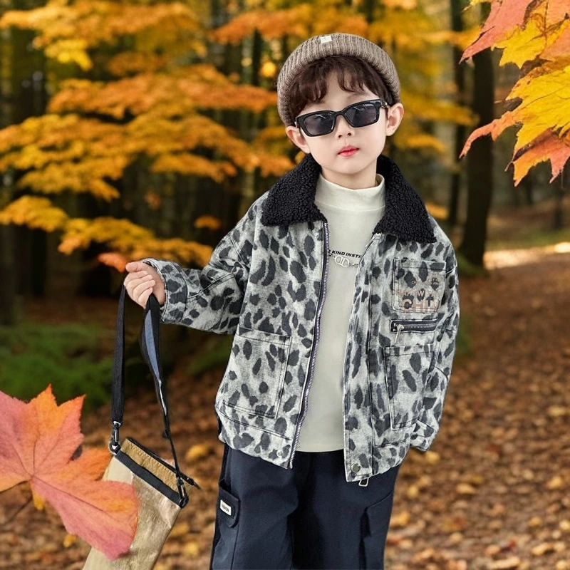 男童加羊羔绒外套保暖百搭儿童男孩冬季保暖加厚蓄热韩版帅气短款