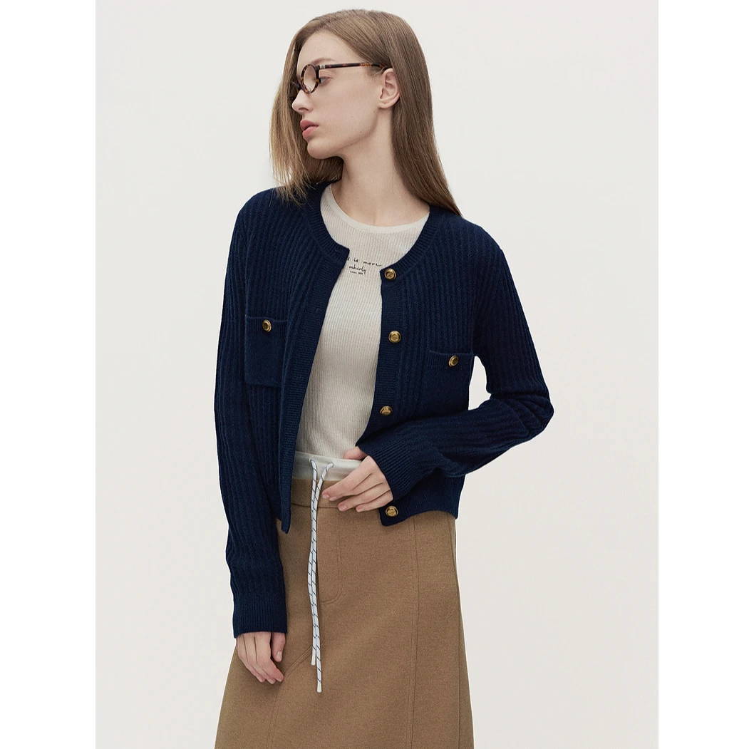 701F【赵老板专属】可机洗100%羊绒针织外套小香风上衣秋冬新品