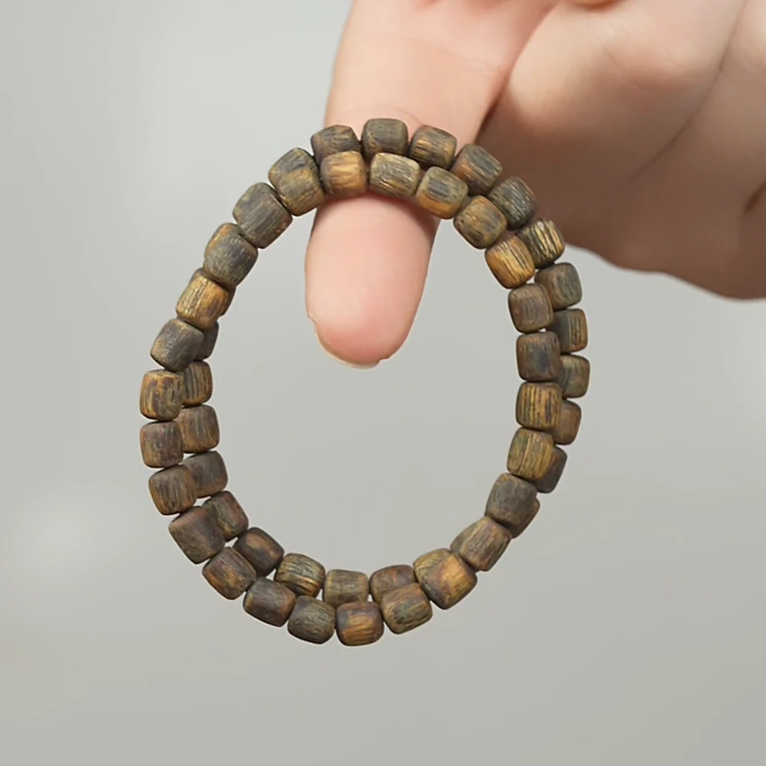 沉香全沉水桶珠沉香手串