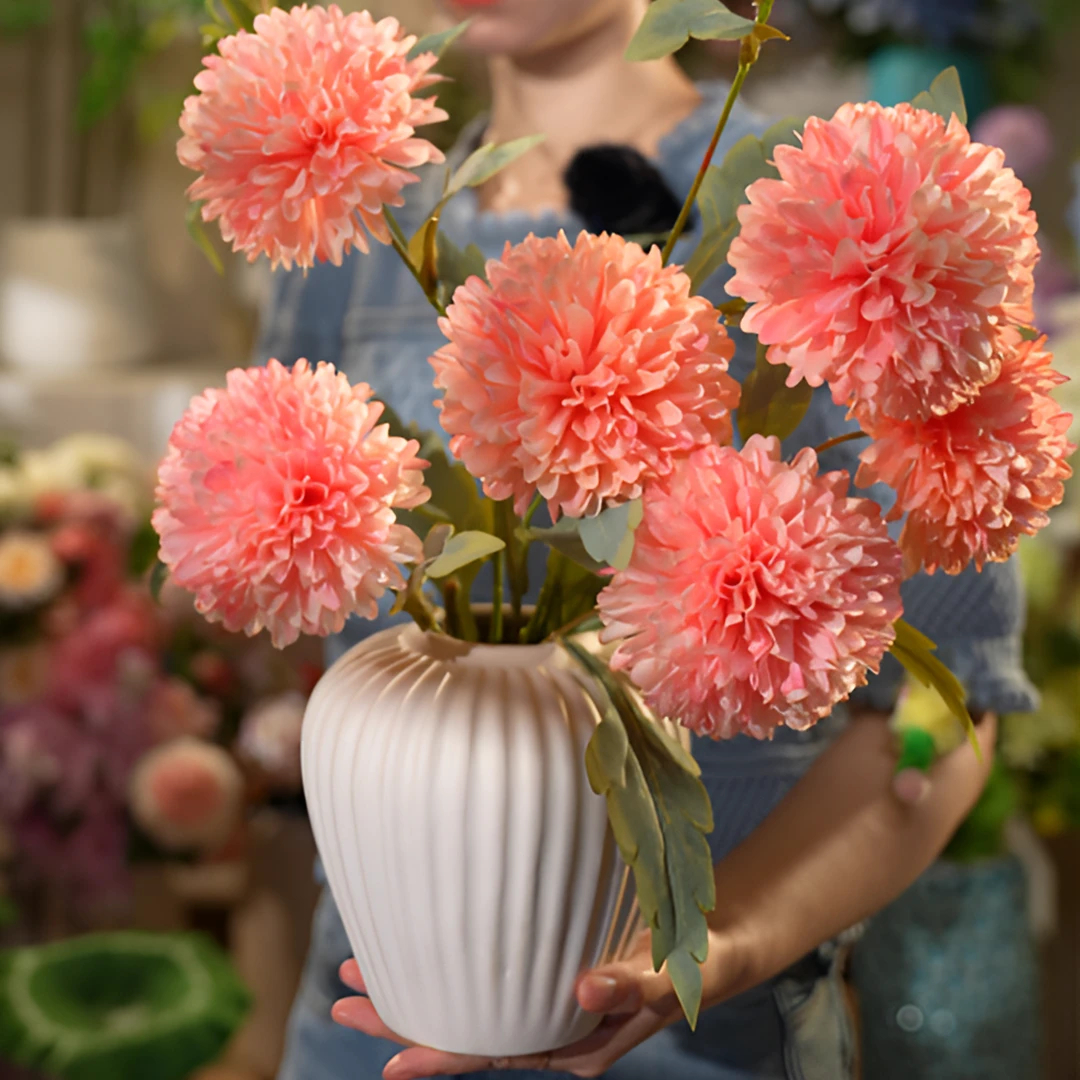 （小圆满）球型大丽花 外贸款 餐桌花 INS 风 客厅摆件仿真花