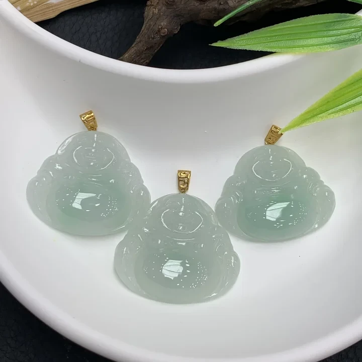 翡翠18K浅色佛公FL45@多样性发其一CP配绳