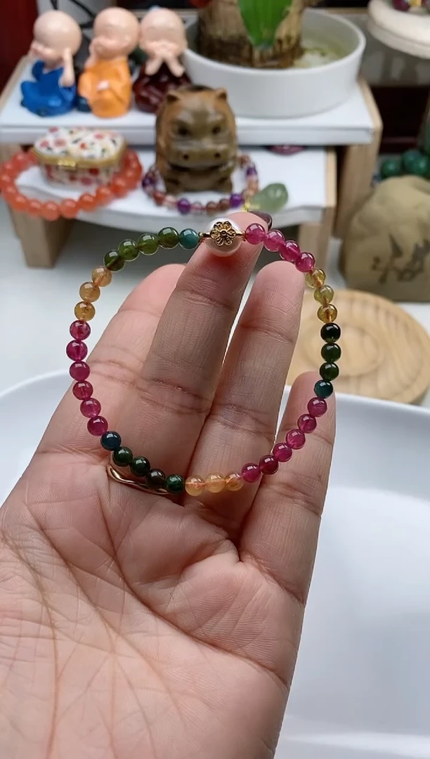 【闪购商品】碧玺手串银S925镶嵌A2一条