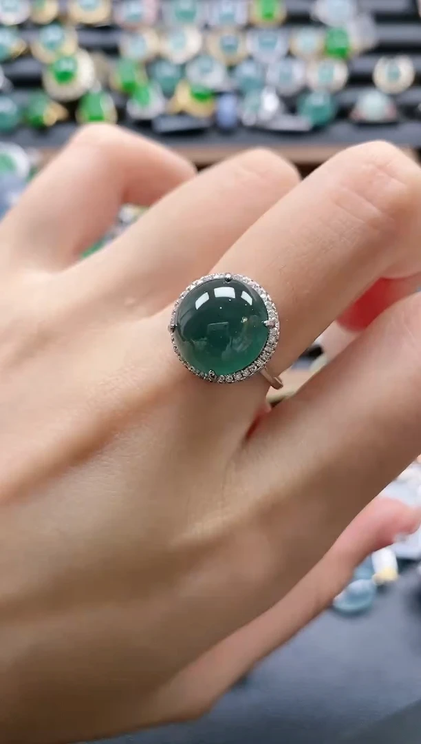 【闪购商品】翡翠戒指银S925镶嵌51511