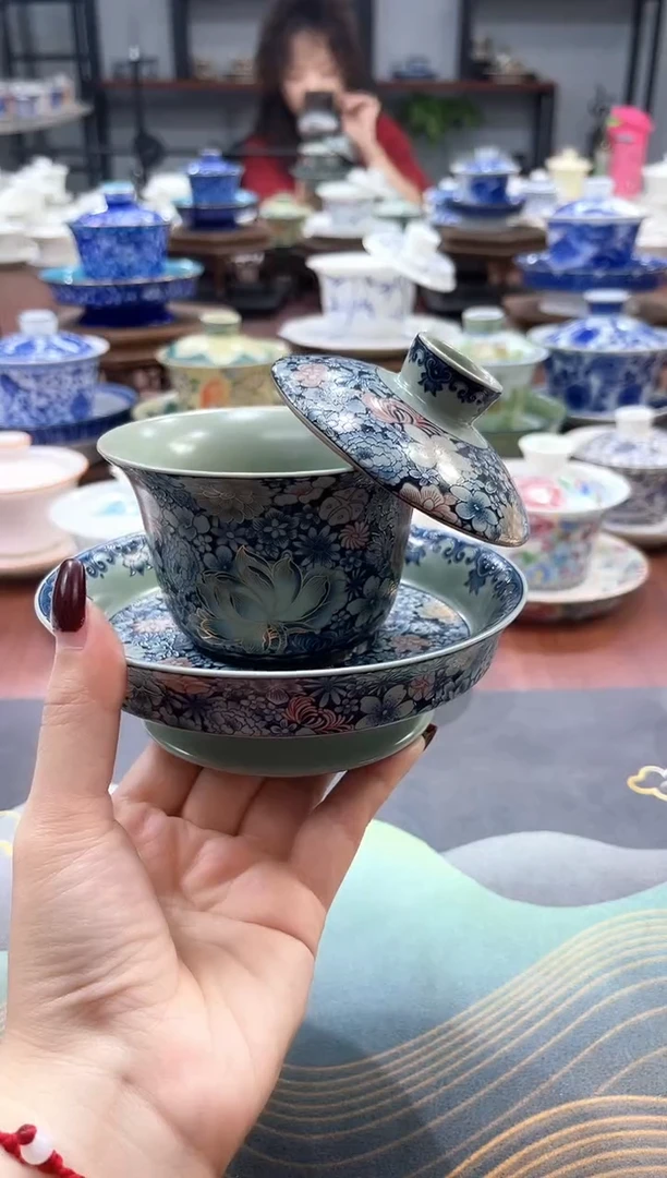 【闪购商品】繁花似锦大底盖碗