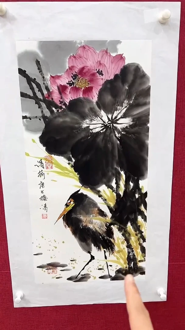 国画梅清绘画2pc花鸟