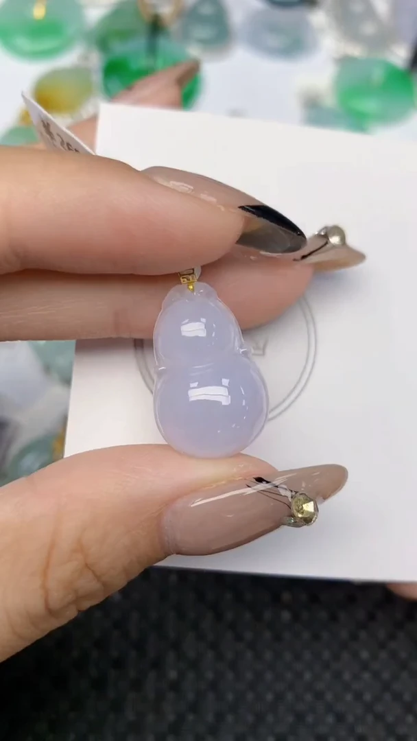 颈饰18K金镶嵌翡翠天然缅甸翡翠a货百元以上9元证书费自理