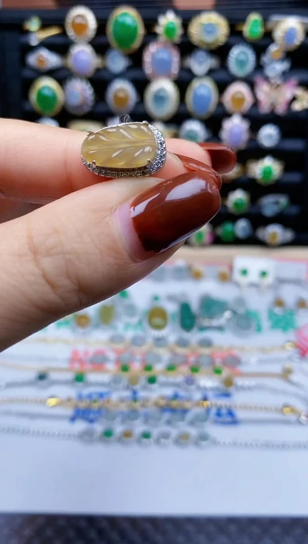 银S925镶嵌戒指翡翠284