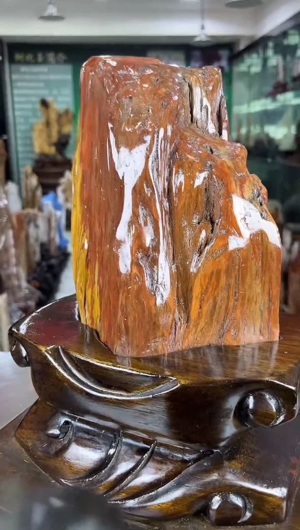 缅甸天然树化玉摆件