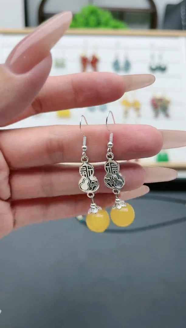 【闪购商品】玛瑙/玉髓耳饰银S925镶嵌801