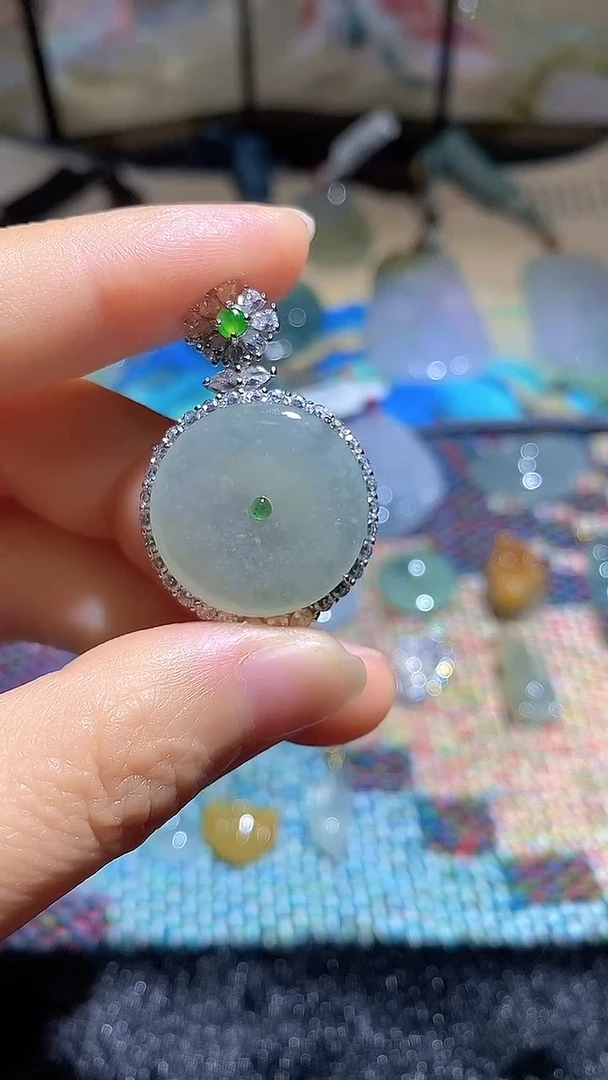 吊坠(赠链)银S925镶嵌翡翠翡翠16