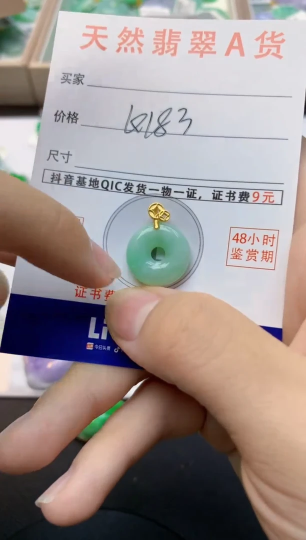 颈饰未镶嵌翡翠天然缅甸A货翡翠百元以上9元证书费自理
