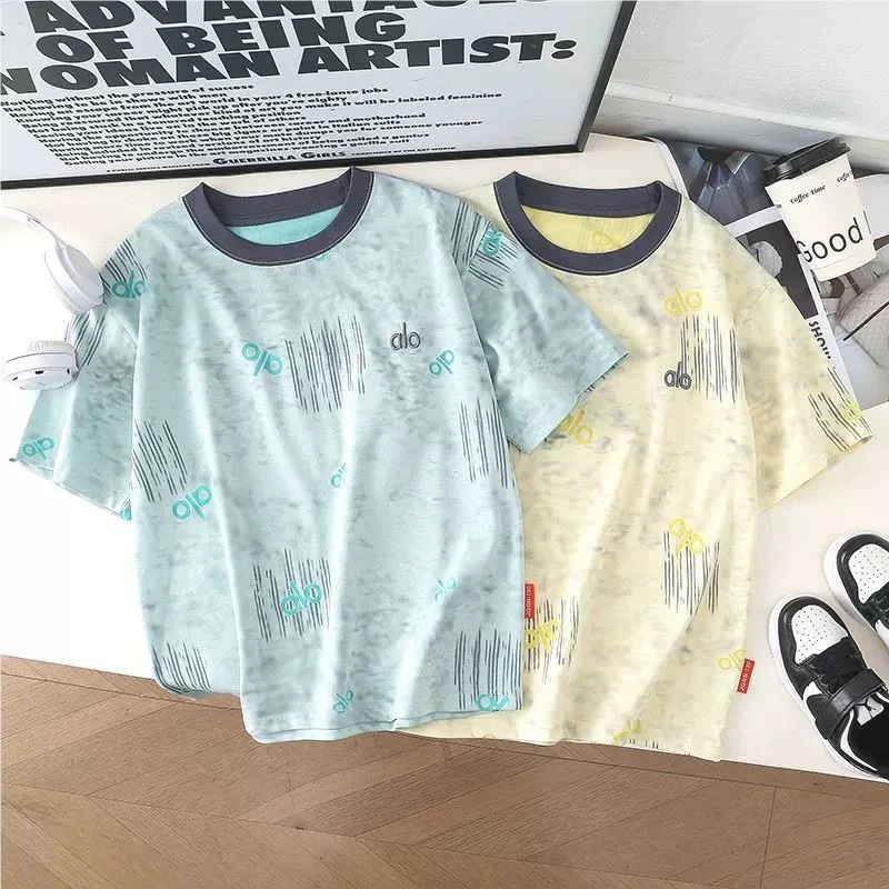 男童短袖T恤衫2025夏季新款儿童半袖圆领汗衫中大童时髦T恤