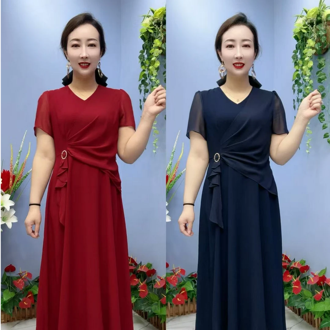 6251款气质时尚洋气纯色女士连衣裙