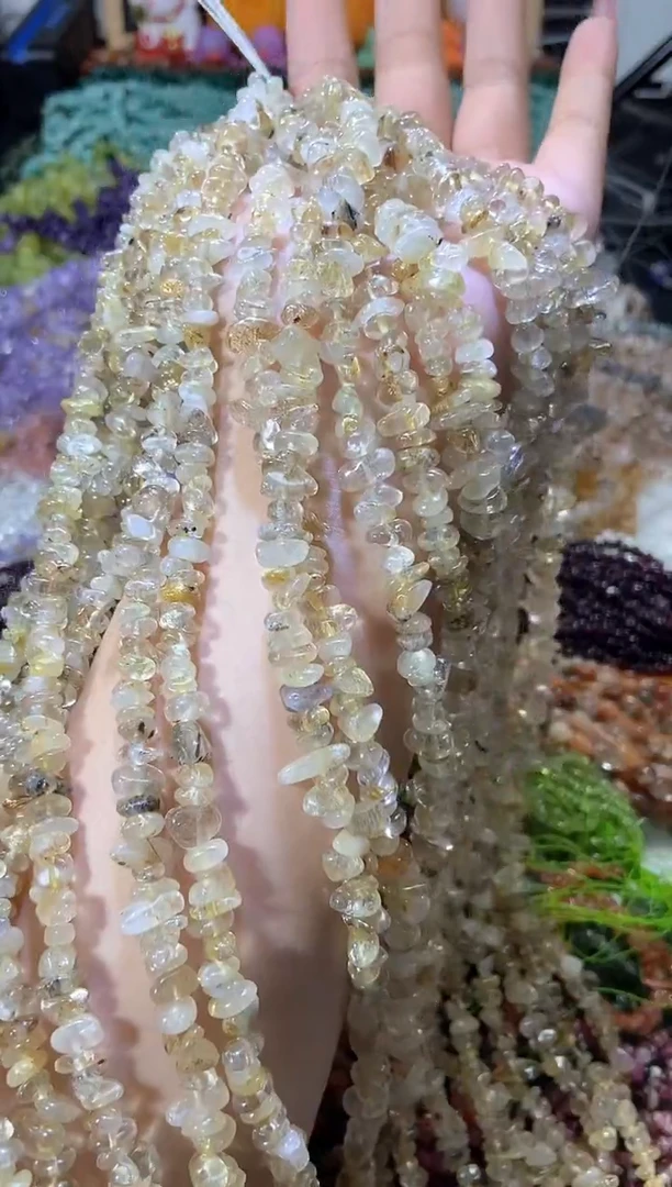 水晶珠宝半成品未镶嵌金发晶