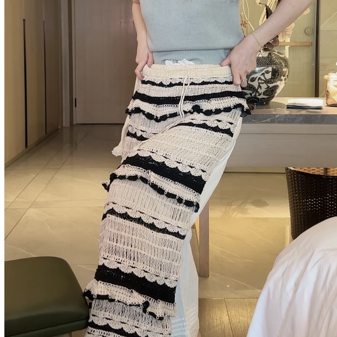 【悦悦专属】韩版甜美蕾丝拼接高腰显瘦气质裙子Y94