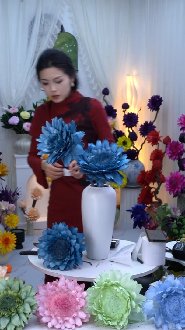 永生洋蓟灰蓝2头【叶片有伤】8092