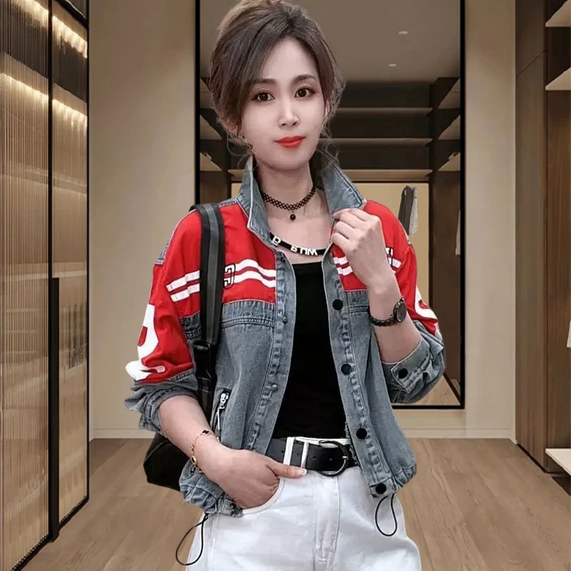 2025春秋季新款女士时尚休闲牛仔短外套韩版宽松百搭减龄夹克上衣