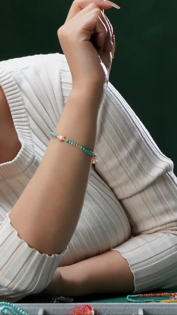 【闪购商品】绿松石手链银S925镶嵌发货一件