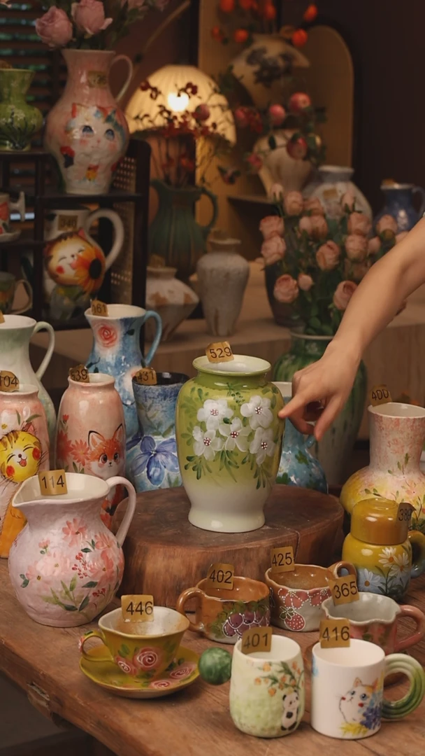 陶瓷景德镇设计师手作花器摆件侘寂风529