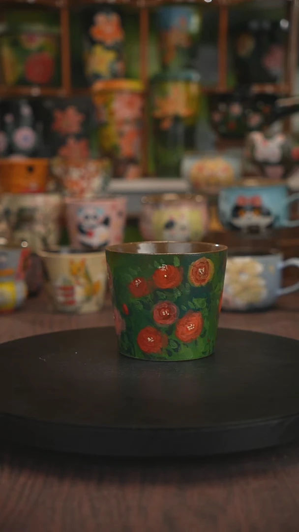紫砂油画手绘釉下彩