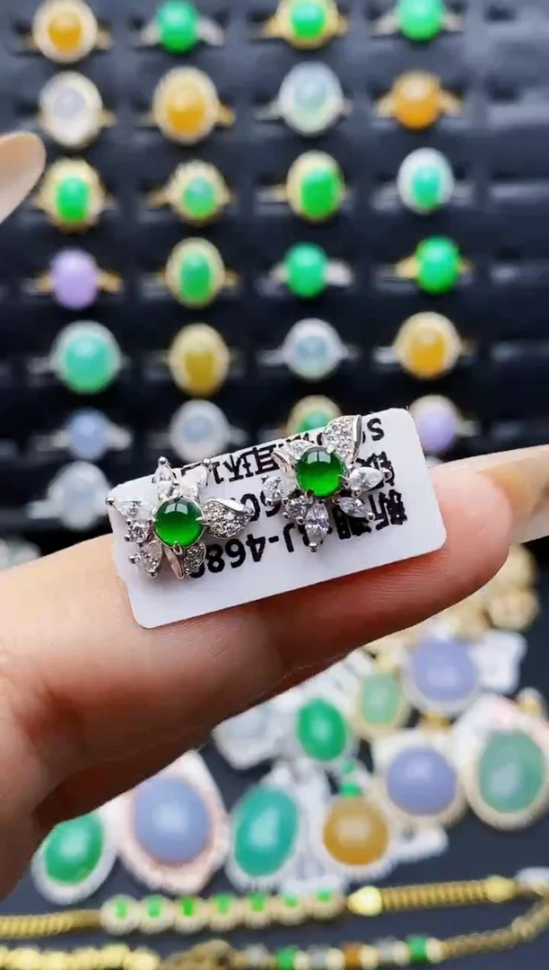 银S925镶嵌戒指翡翠9150