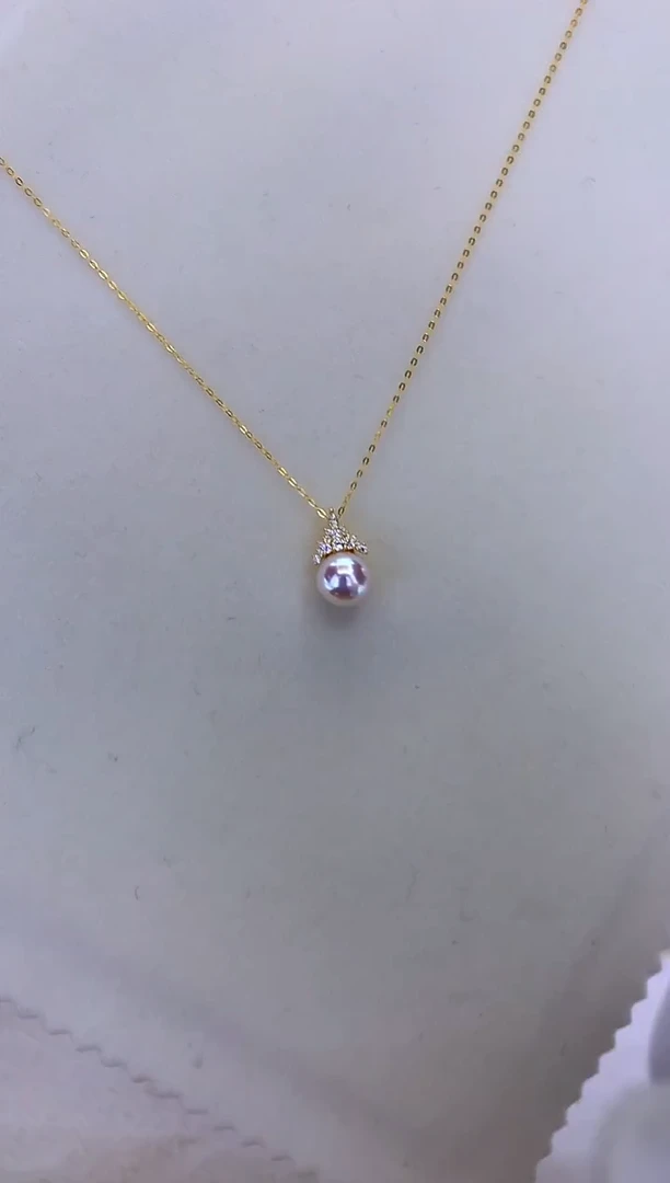 银S925镶嵌DA海水珍珠 GD293 8-9 吊坠赠银链