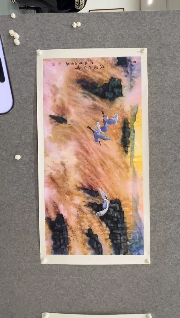 国画王忠权-8平尺-国画作品-金