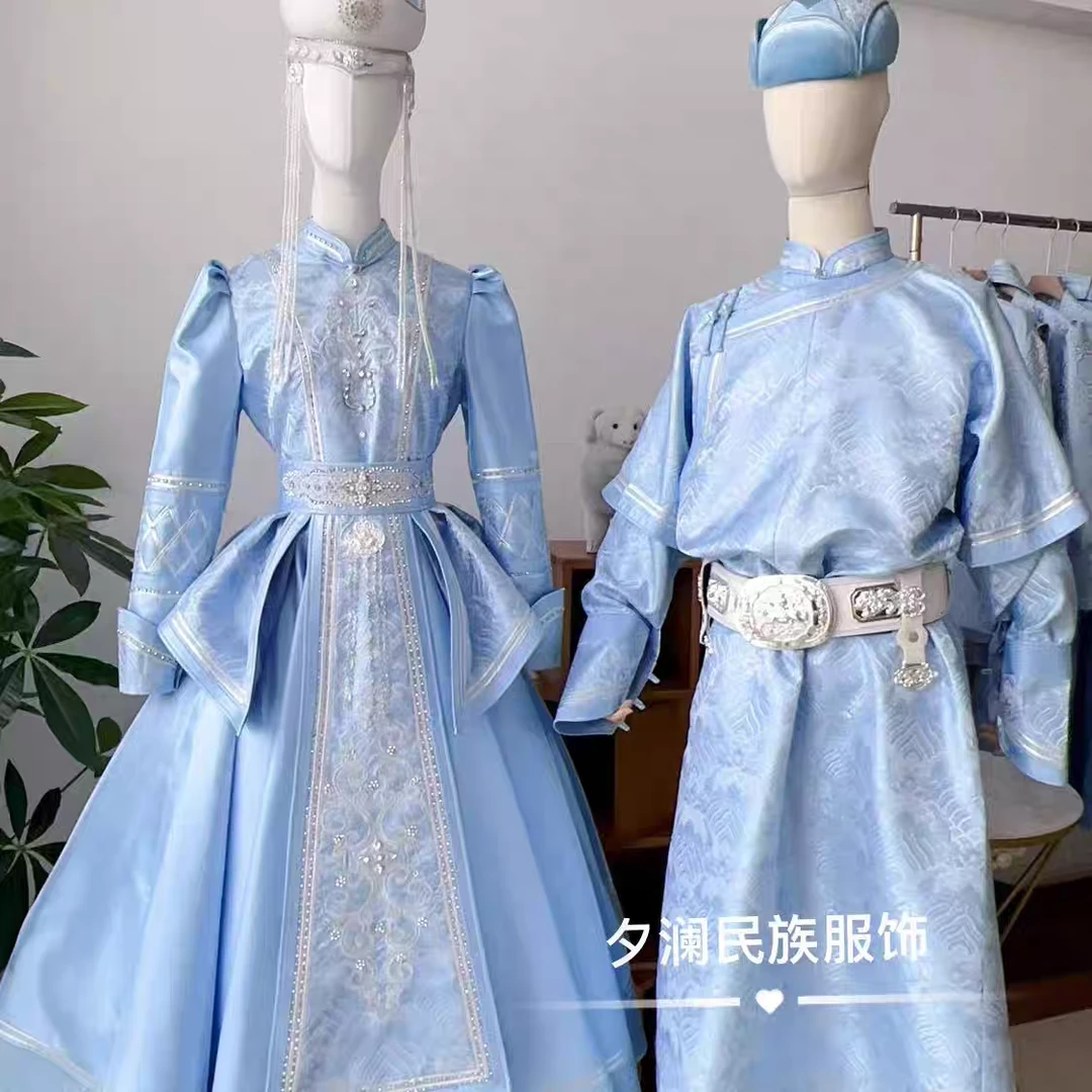 新款爆款舞蹈演出服少数民族服饰蒙古袍礼服可定制