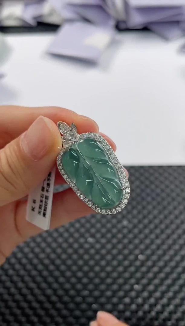 颈饰未镶嵌翡翠8476 叶子