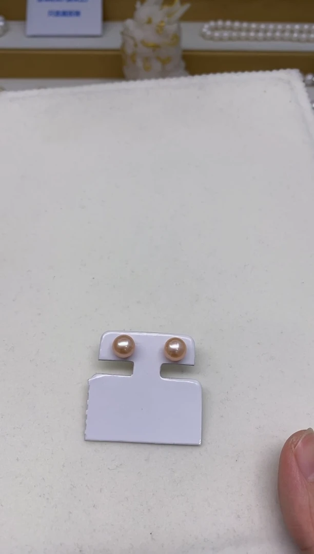 银S925镶嵌淡水珍珠HB珍珠耳饰@@C1329