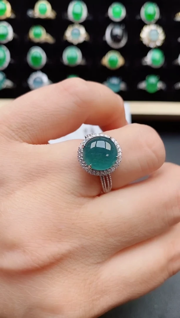 【闪购商品】翡翠戒指银S925镶嵌50800