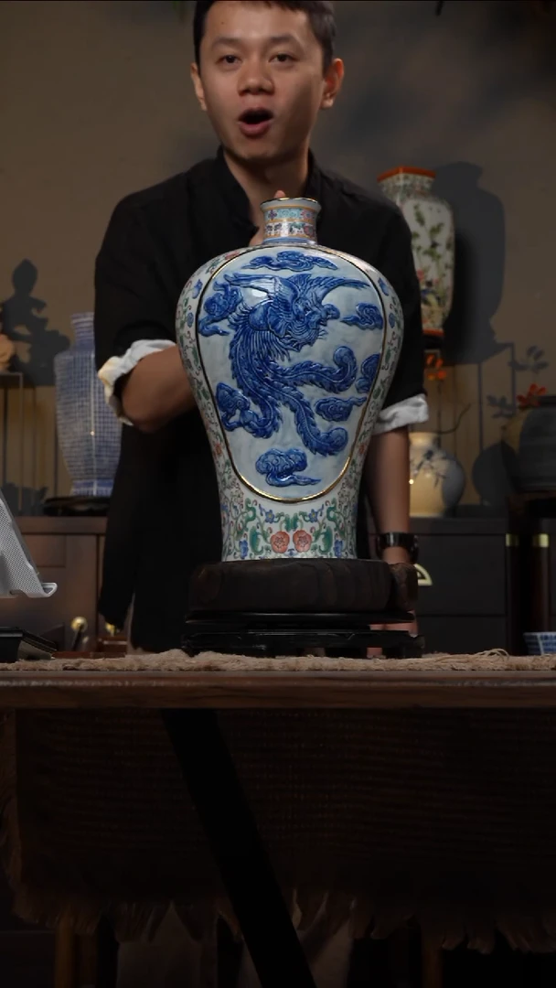 摆件WN问泥景德镇陶瓷花瓶摆件