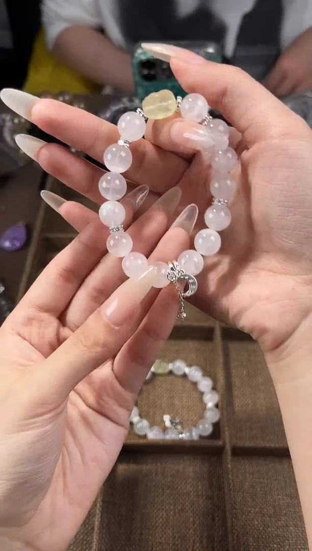 发晶手链未镶嵌0055粉幽灵黄水晶貔貅