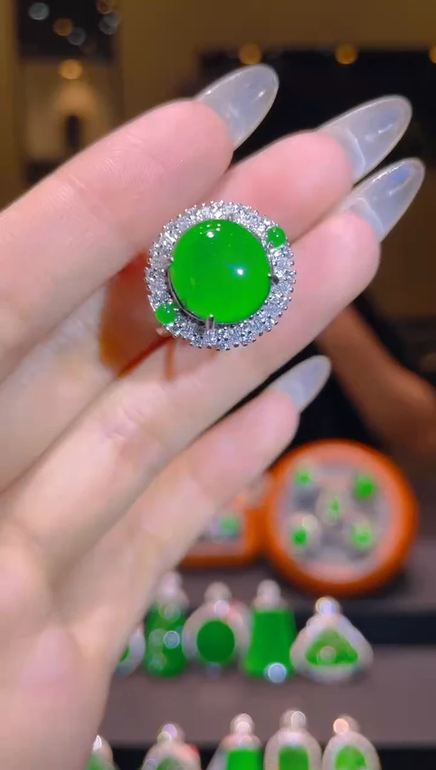 翡翠银S925镶嵌吊坠(不含链)A10