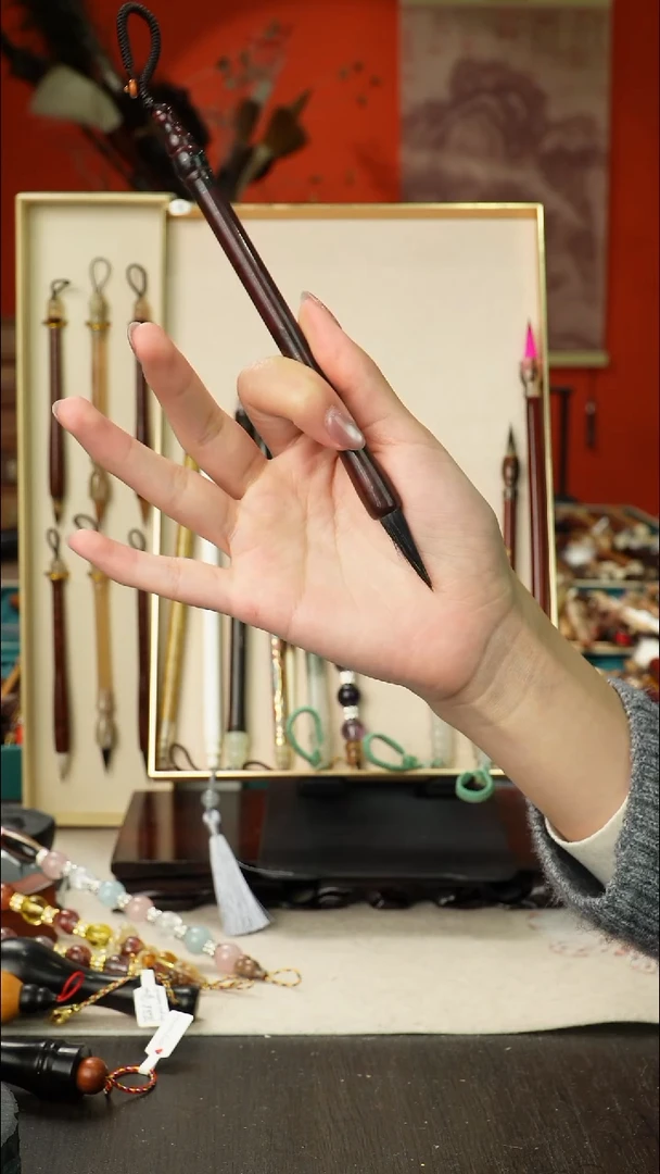 1号孤品高货毛笔链接 清水试笔 蘸墨不退