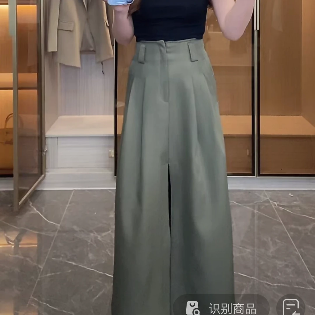 纯色小众设计感高腰宽松半身裙成熟气质洋气时尚百搭风百搭西装裙