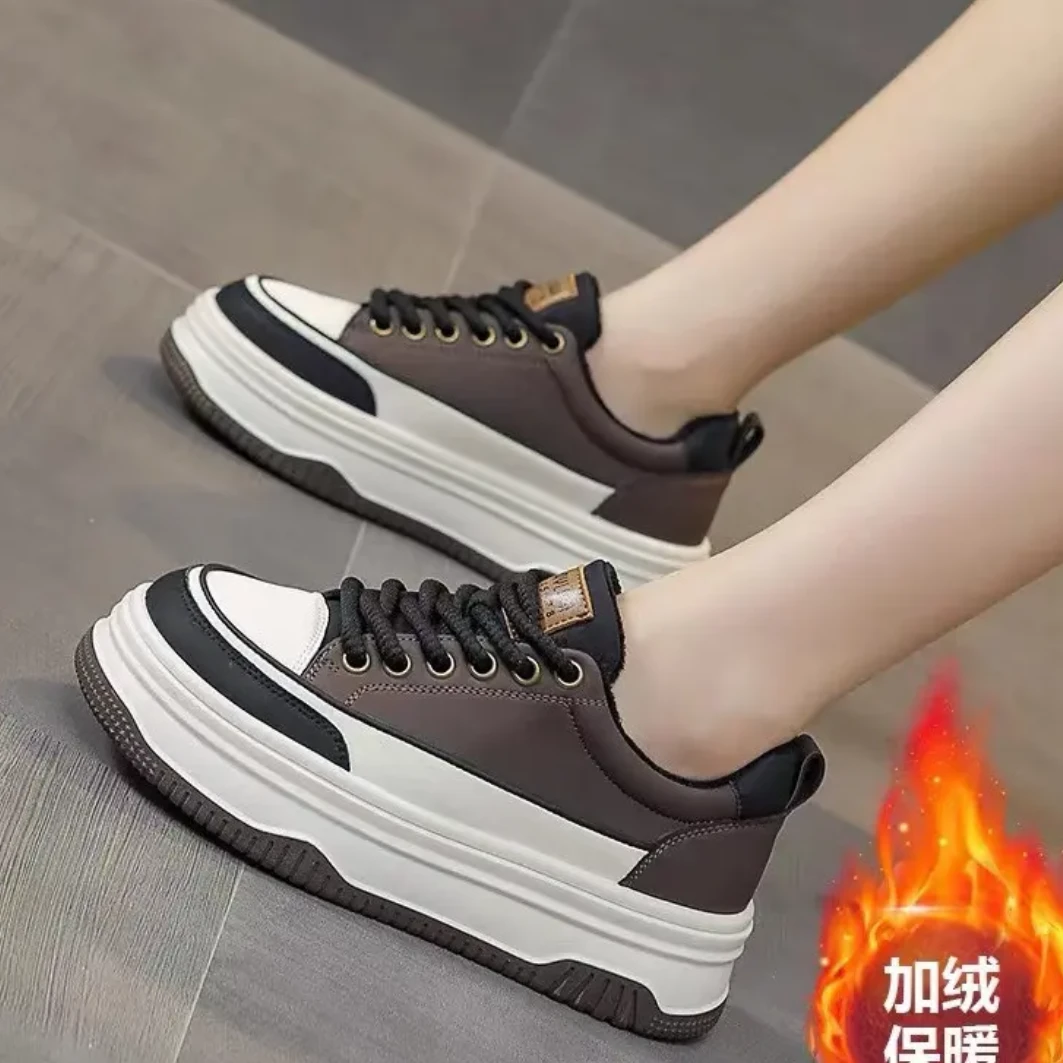 秋冬新款加棉女生韩版加绒时尚板鞋H6519263HX-H651