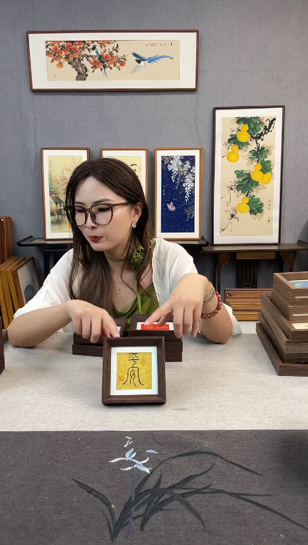 国画5寸-小摆台作品-平安