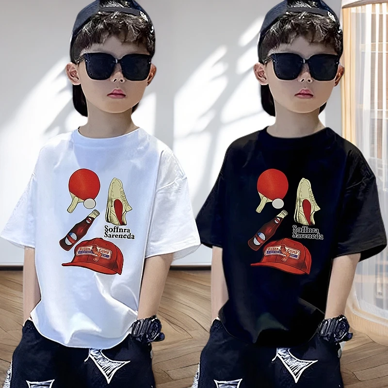 夏季纯棉短袖男童T恤洋气儿童夏装中大童帅气男孩宽松印花上衣服