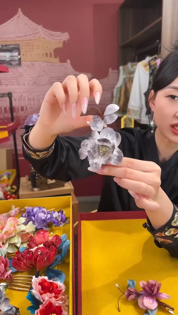 【闪购商品】刺绣 非遗绒花（发饰）