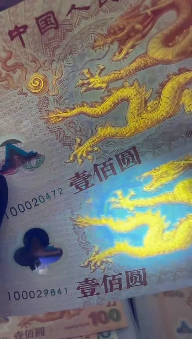 塑料大龙钞补号单张